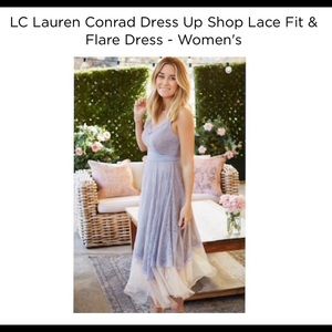 LC Lauren Conrad Lace Fir & Flare Dress (lavender)